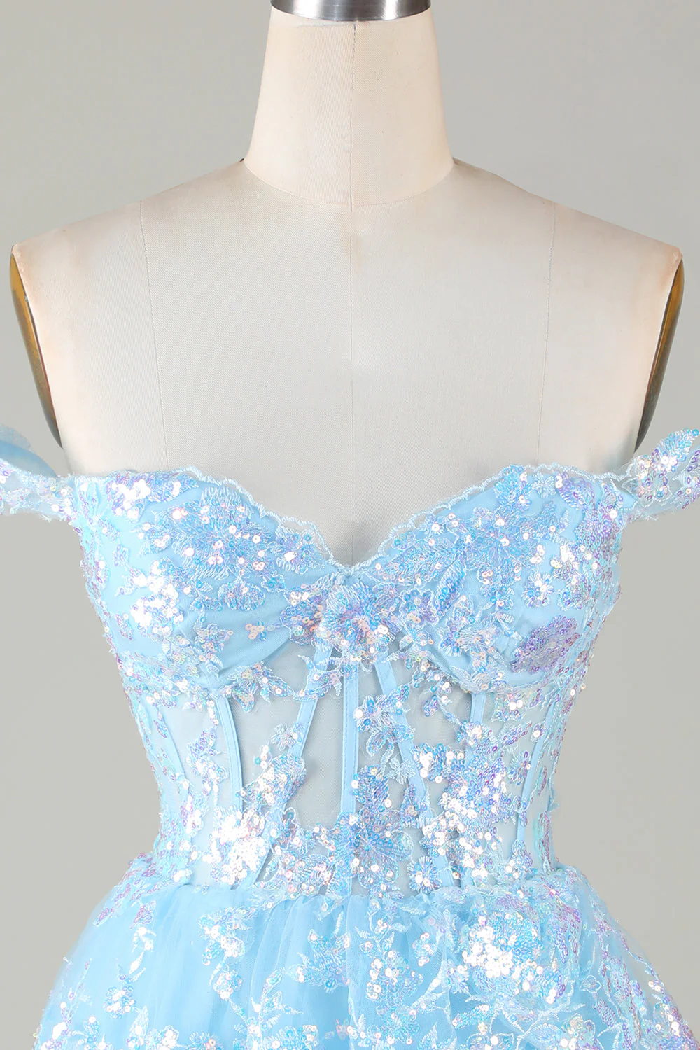 Jolie robe de cocktail courte en dentelle rose vif scintillante avec corset en dentelle - Image 22