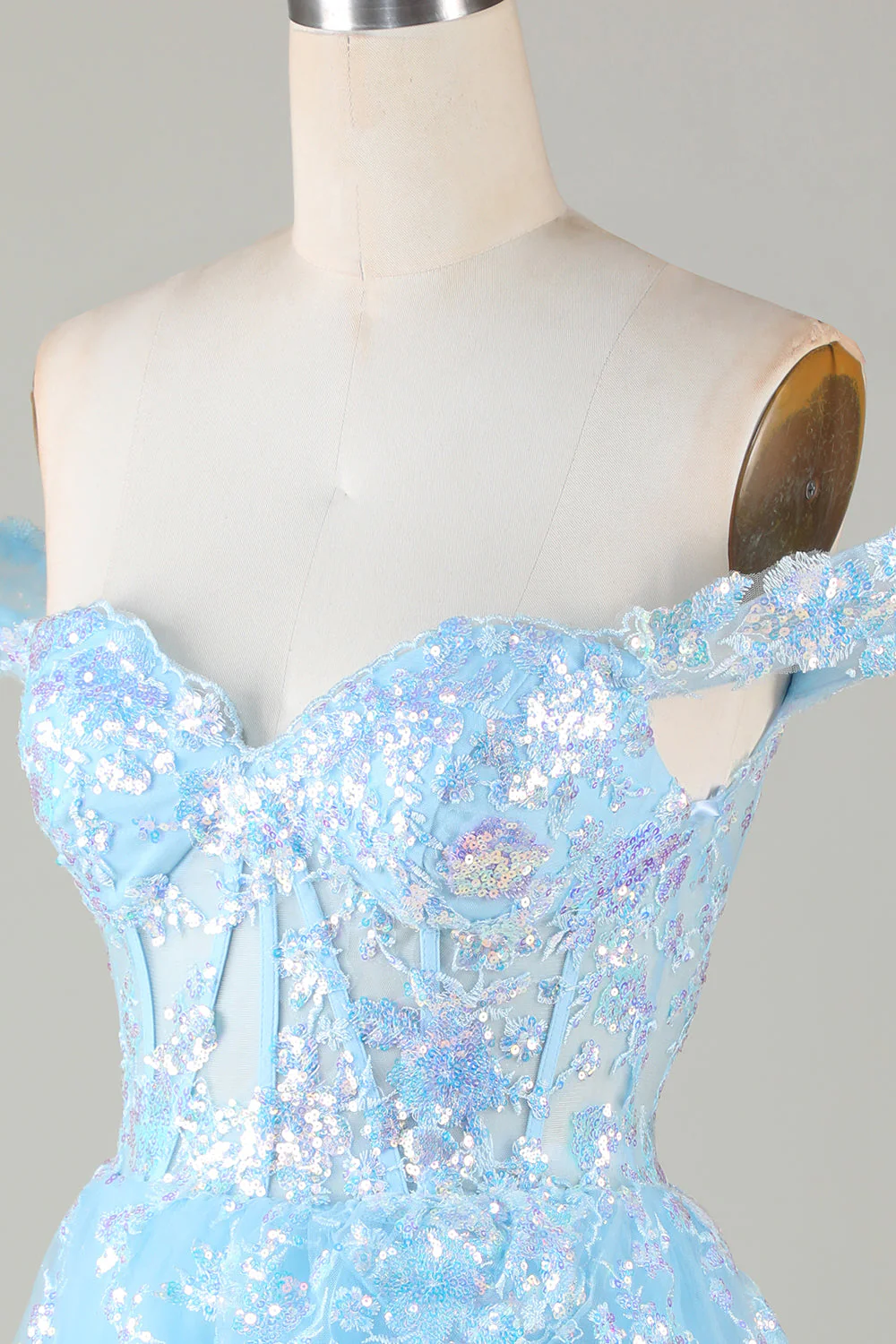 Jolie robe de cocktail courte en dentelle rose vif scintillante avec corset en dentelle - Image 23