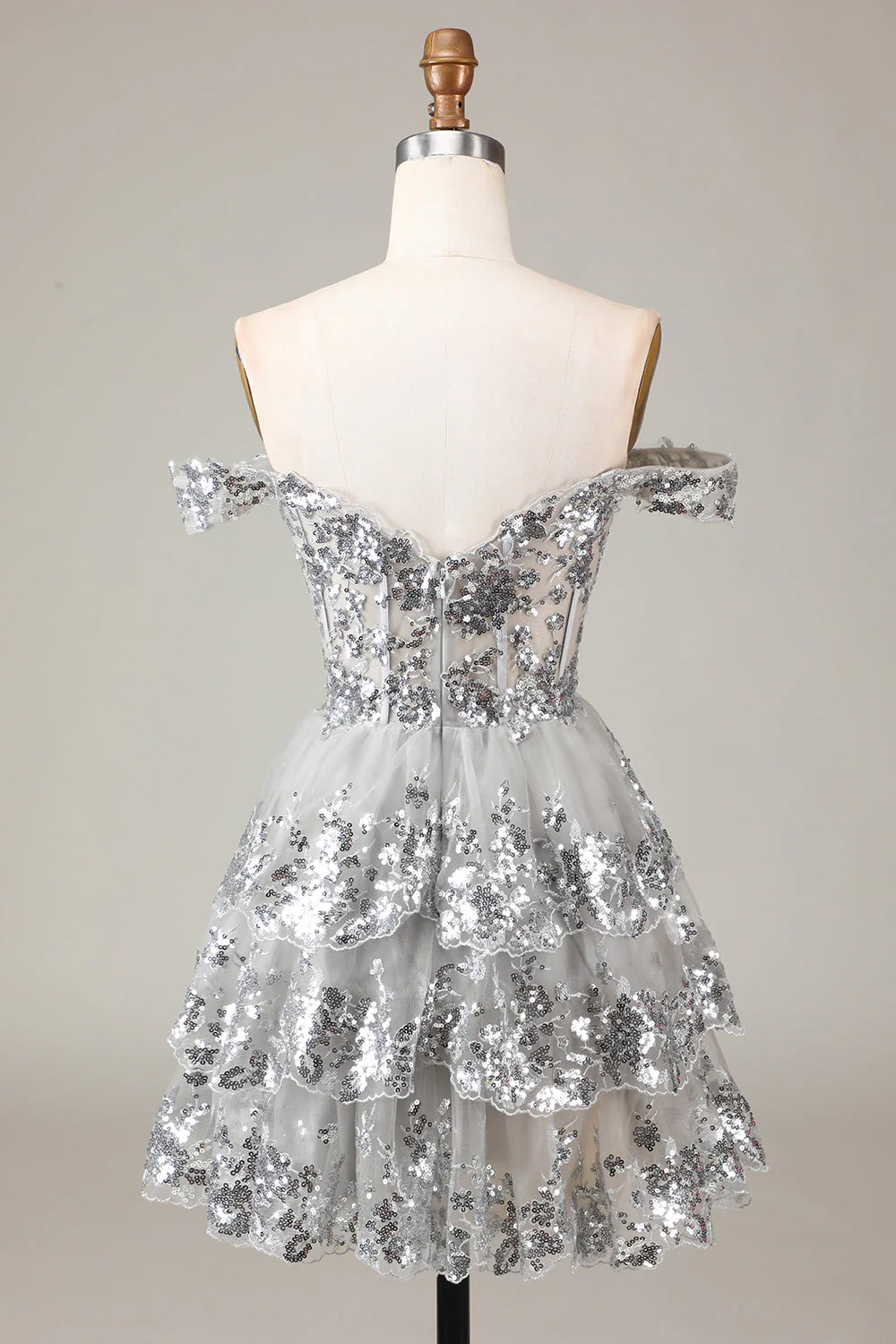 Jolie robe de cocktail courte en dentelle rose vif scintillante avec corset en dentelle - Image 35