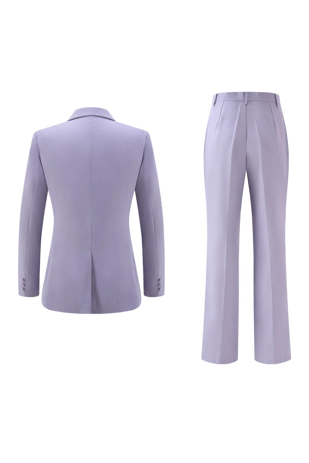 Lilas Peak Lapel Ruched Femmes Costumes avec Ceinture - Image 2
