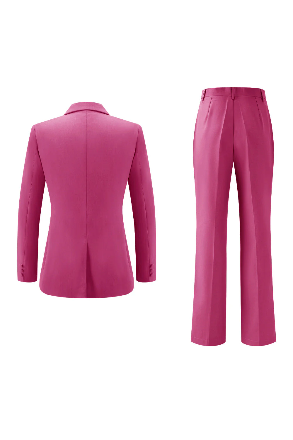 Lilas Peak Lapel Ruched Femmes Costumes avec Ceinture - Image 22