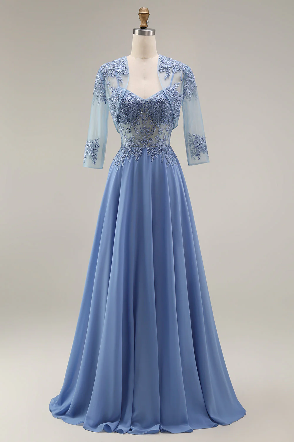 Longue robe de mère de la mariée en velours bordeaux appliquée à ligne A avec perles - Image 15