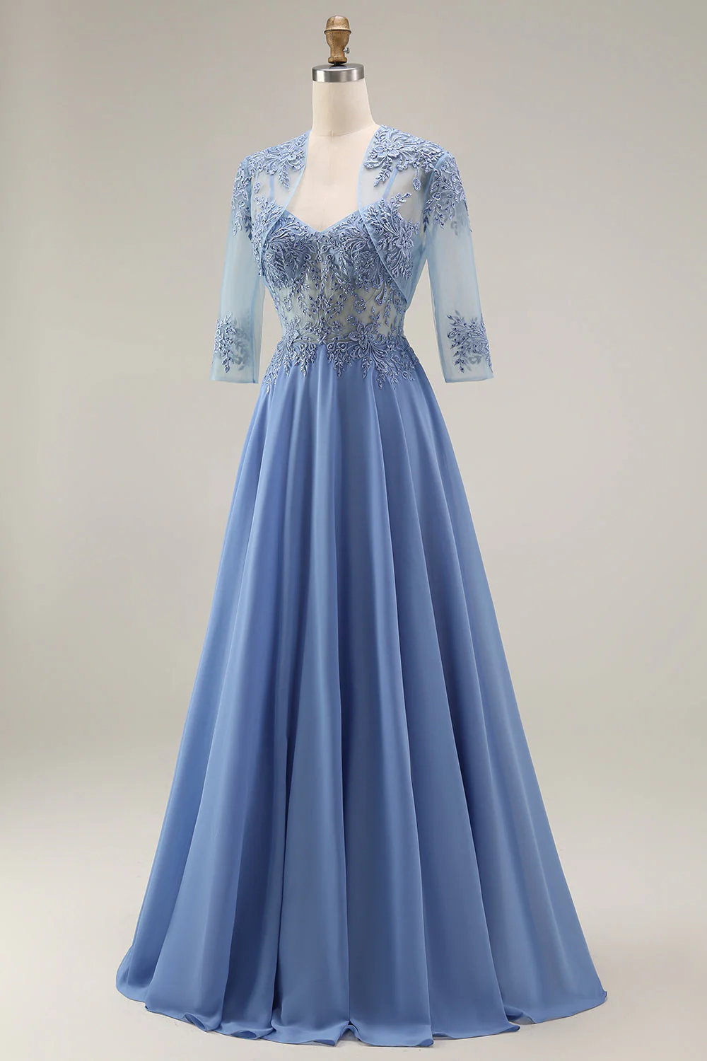 Longue robe de mère de la mariée en velours bordeaux appliquée à ligne A avec perles - Image 17