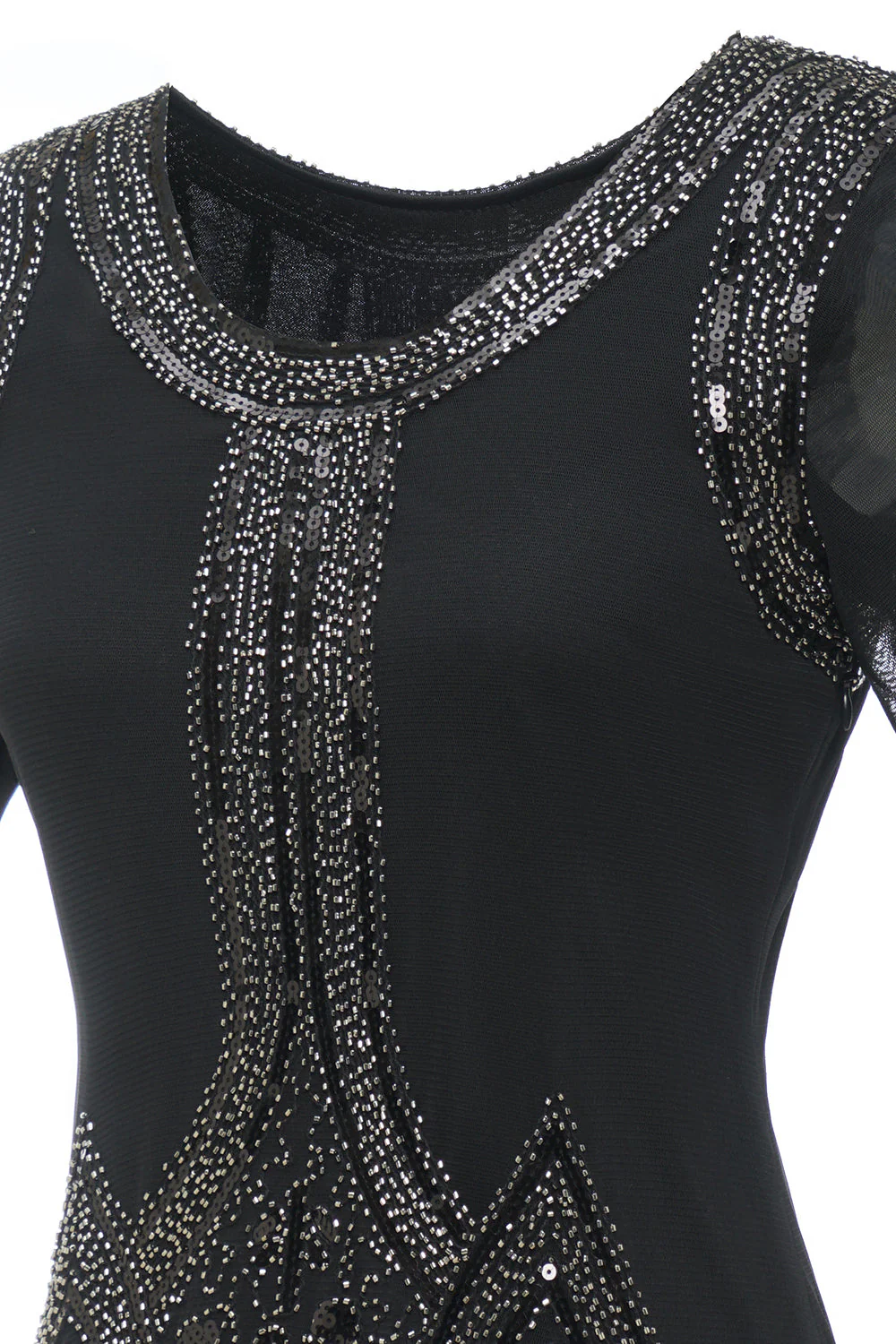 Luxueuse robe à franges perlées à paillettes des années 1920 - Image 5