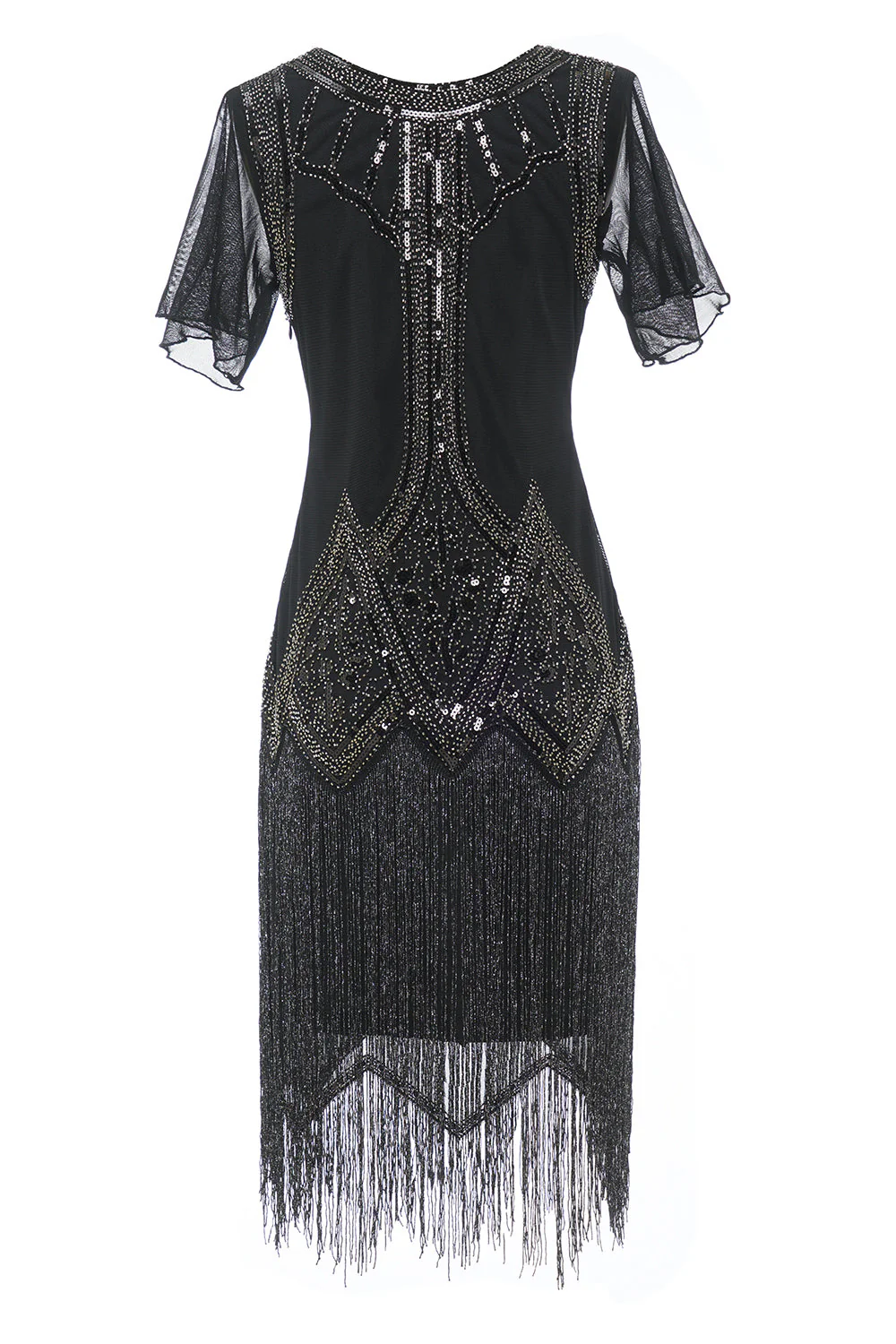 Luxueuse robe à franges perlées à paillettes des années 1920 - Image 2
