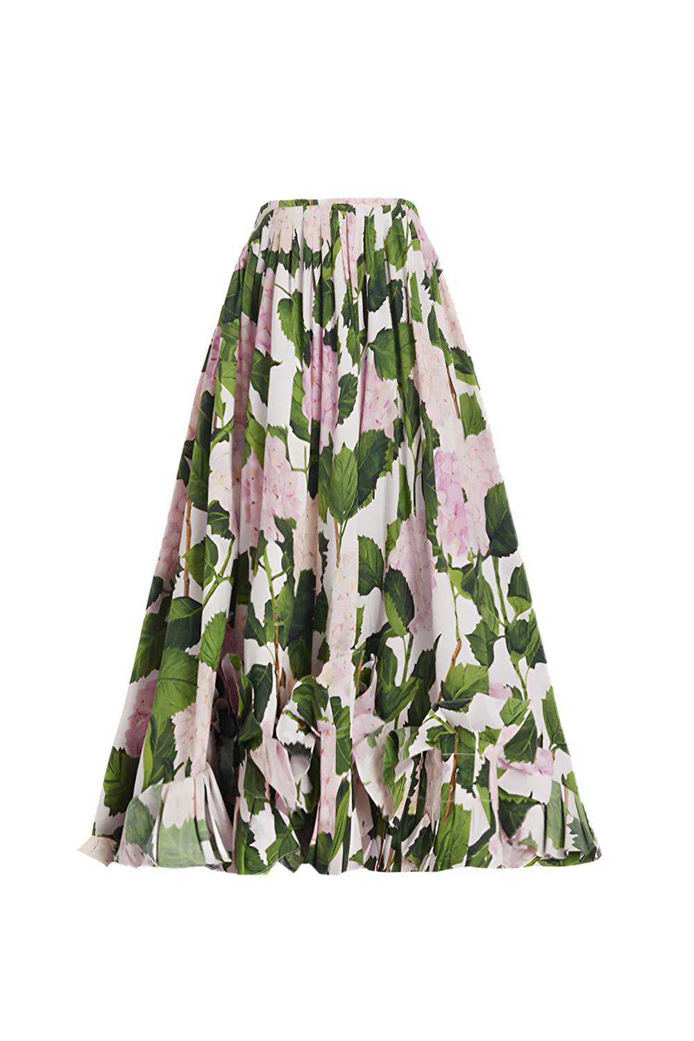 Maillot de bain 3 pièces à volants verts rose fleur à volants dénudés avec couverture - Image 3