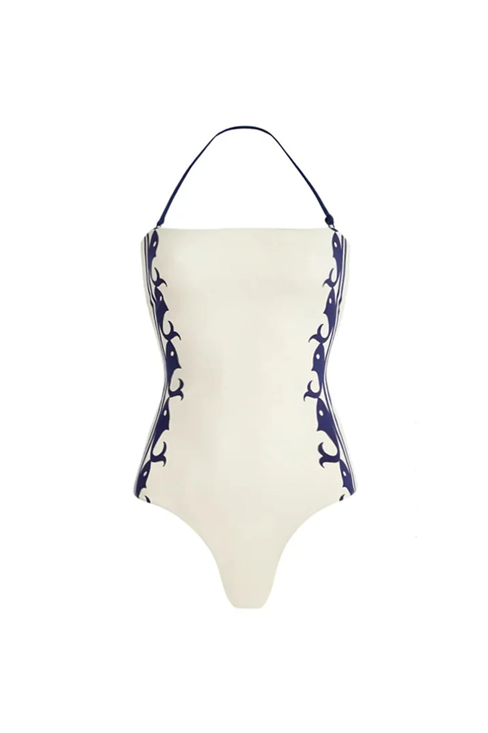 Maillot de bain blanc 2 pièces avec ensemble court - Image 2