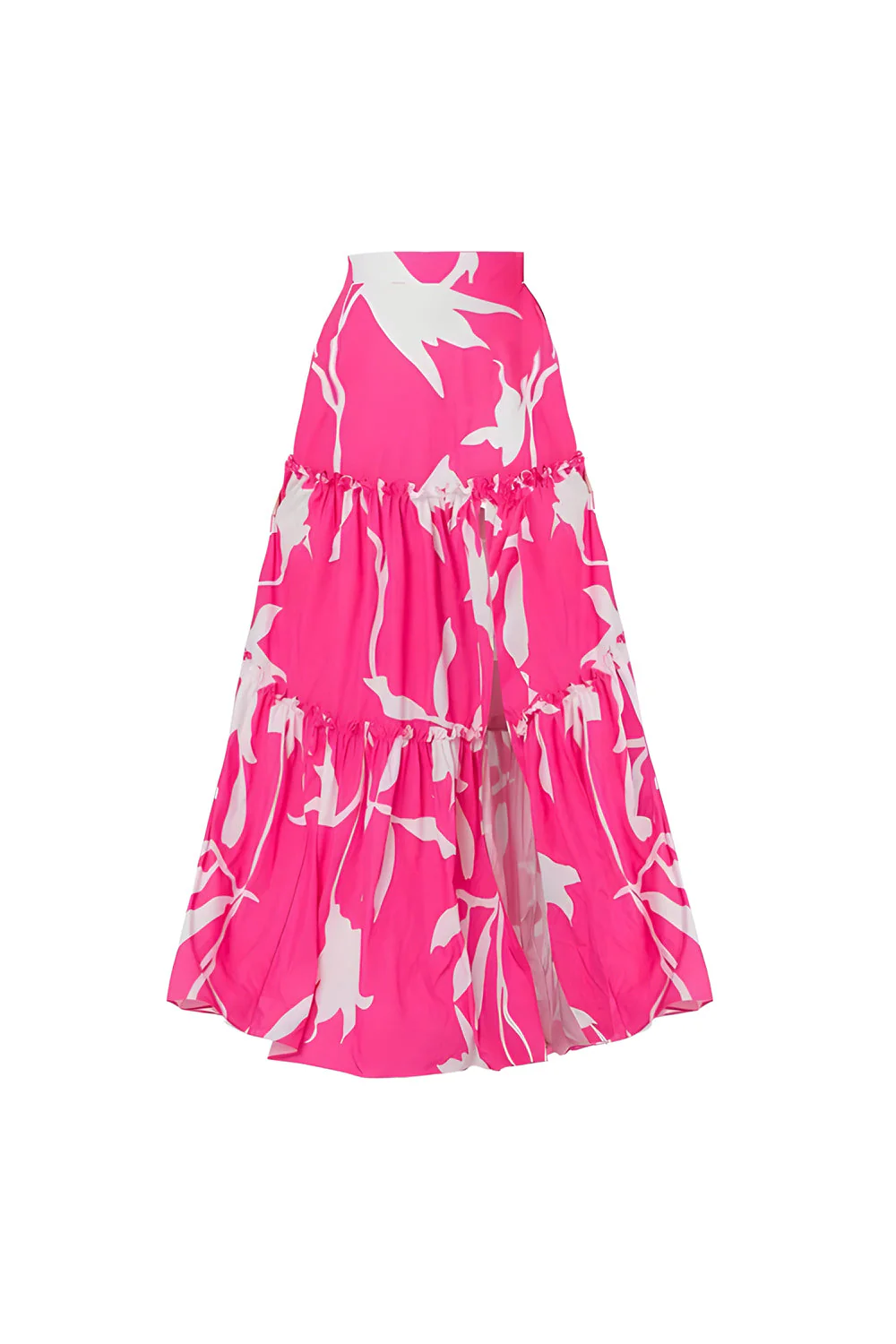Maillot de bain en fuchsia à décolleté en V à imprimé 2 pièces avec couverture - Image 3