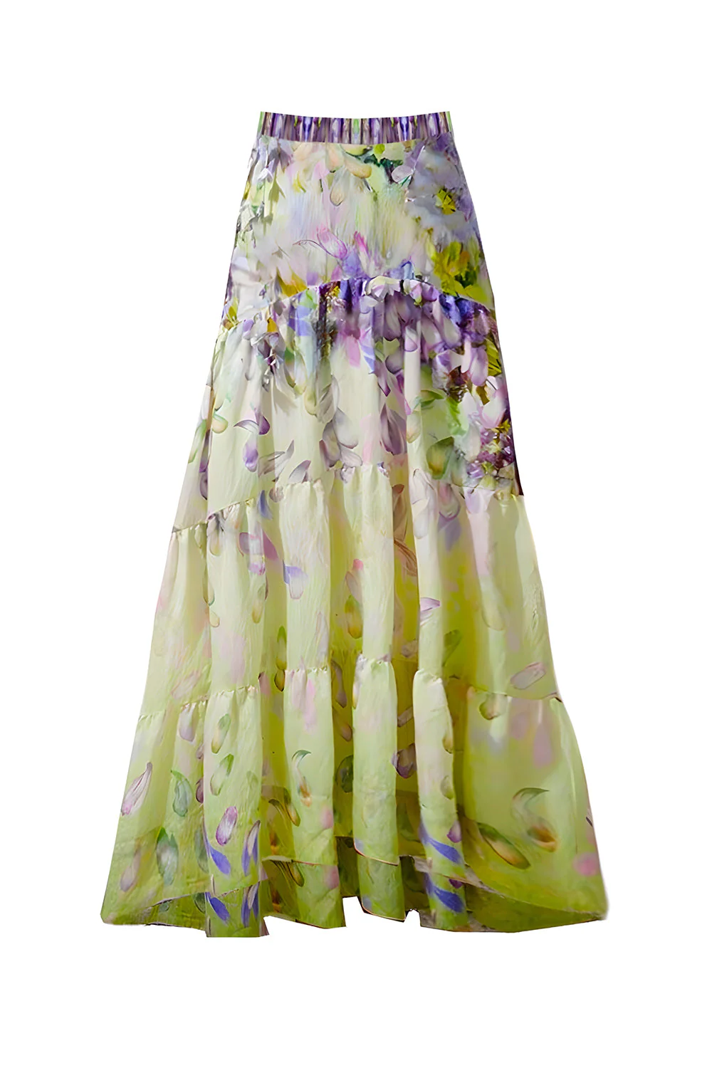 Maillot de bain fleuri 2 pièces à décolleté en V avec volants et robe de plage - Image 3