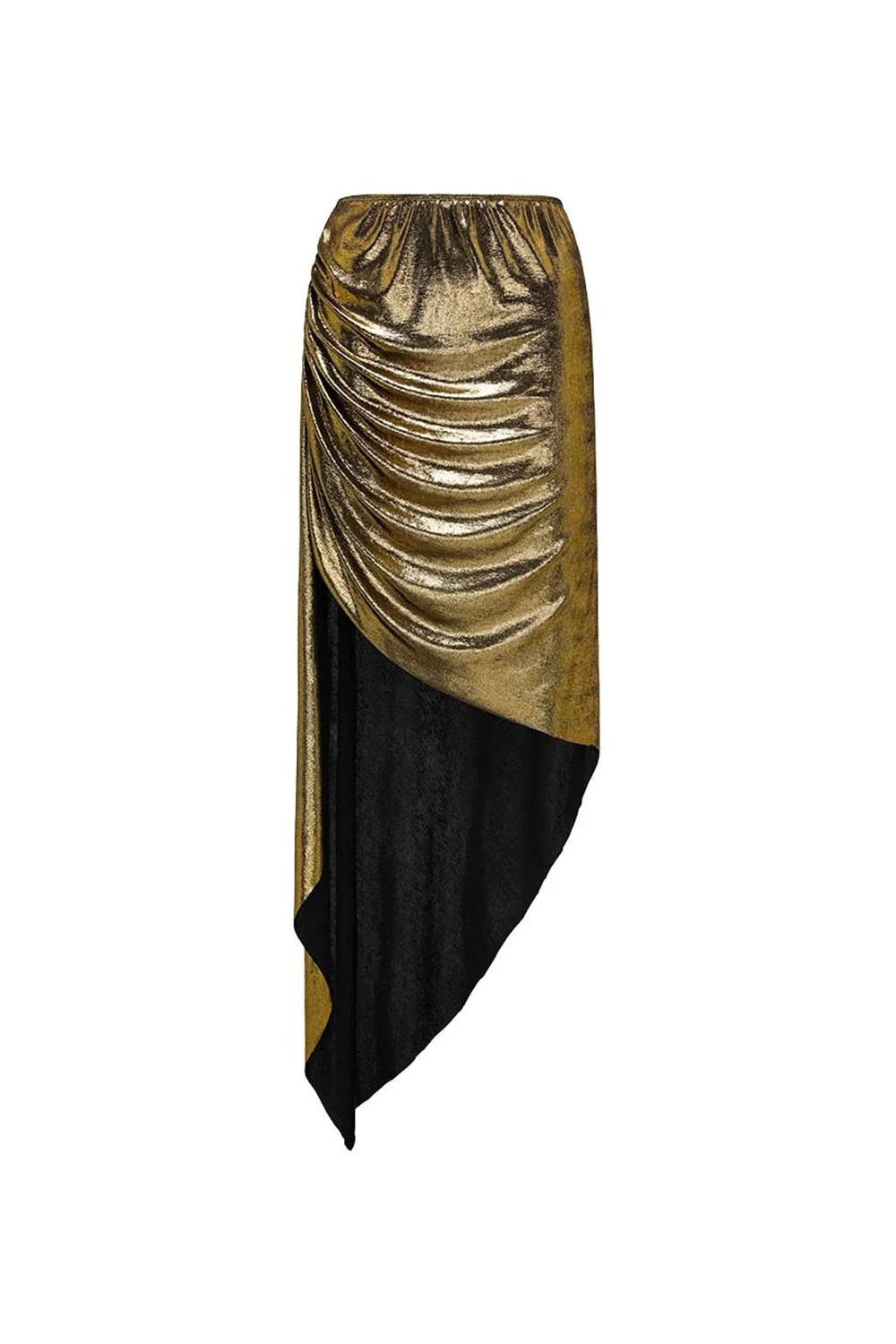 Maillot de bain métallique doré 2 pièces à col en V 3D avec robe de plage - Image 4