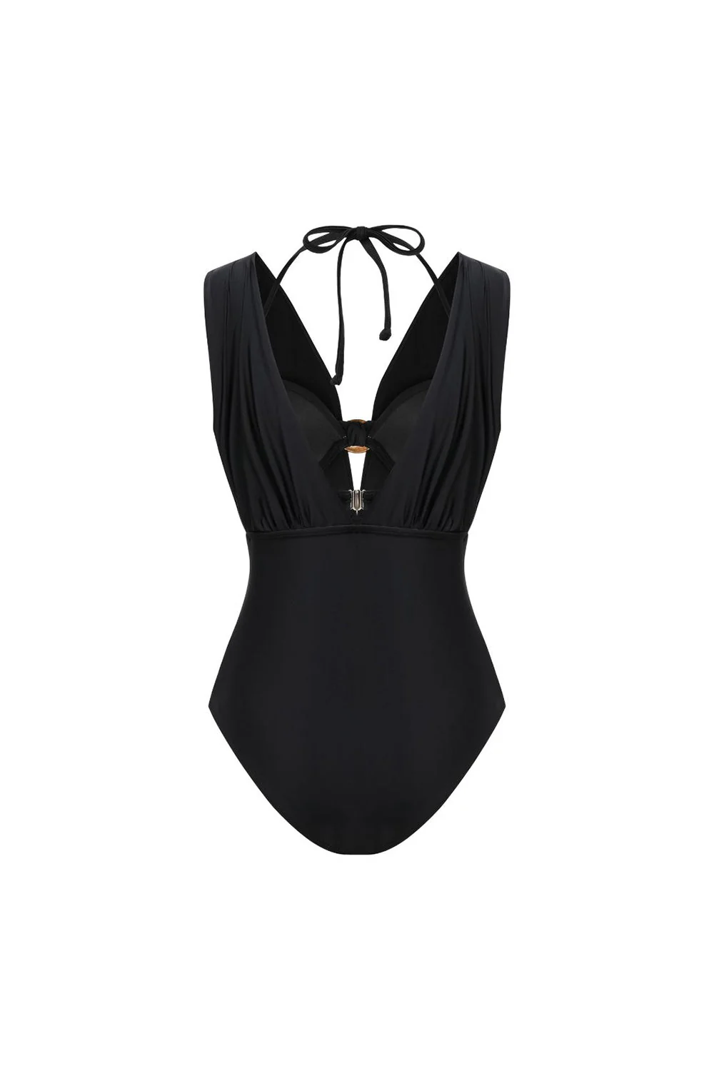 Maillot de bain noir décapotable 3 pièces à dos nu avec couverture - Image 5