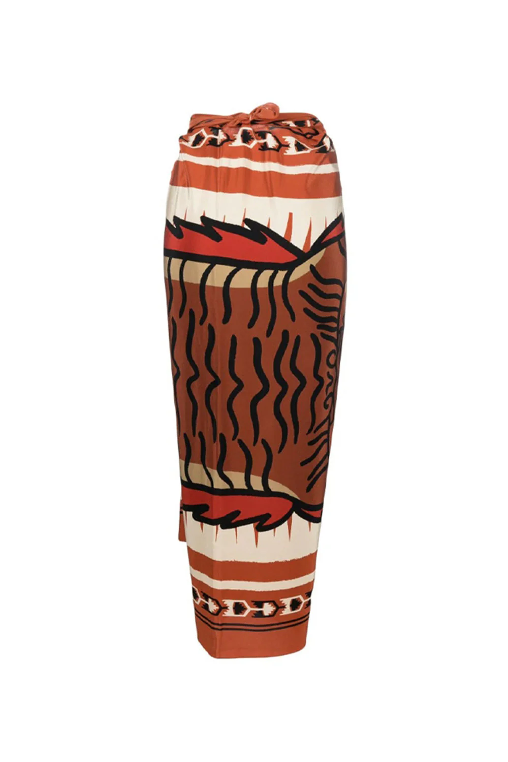 Maillot de bain orange froncé à une épaule trois pièces avec robe de plage - Image 4