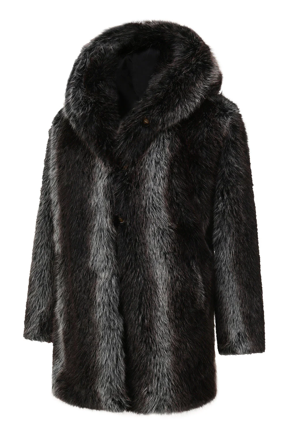 Noir Manteau d’hiver à capuche à capuche à manches longues pour hommes - Image 5