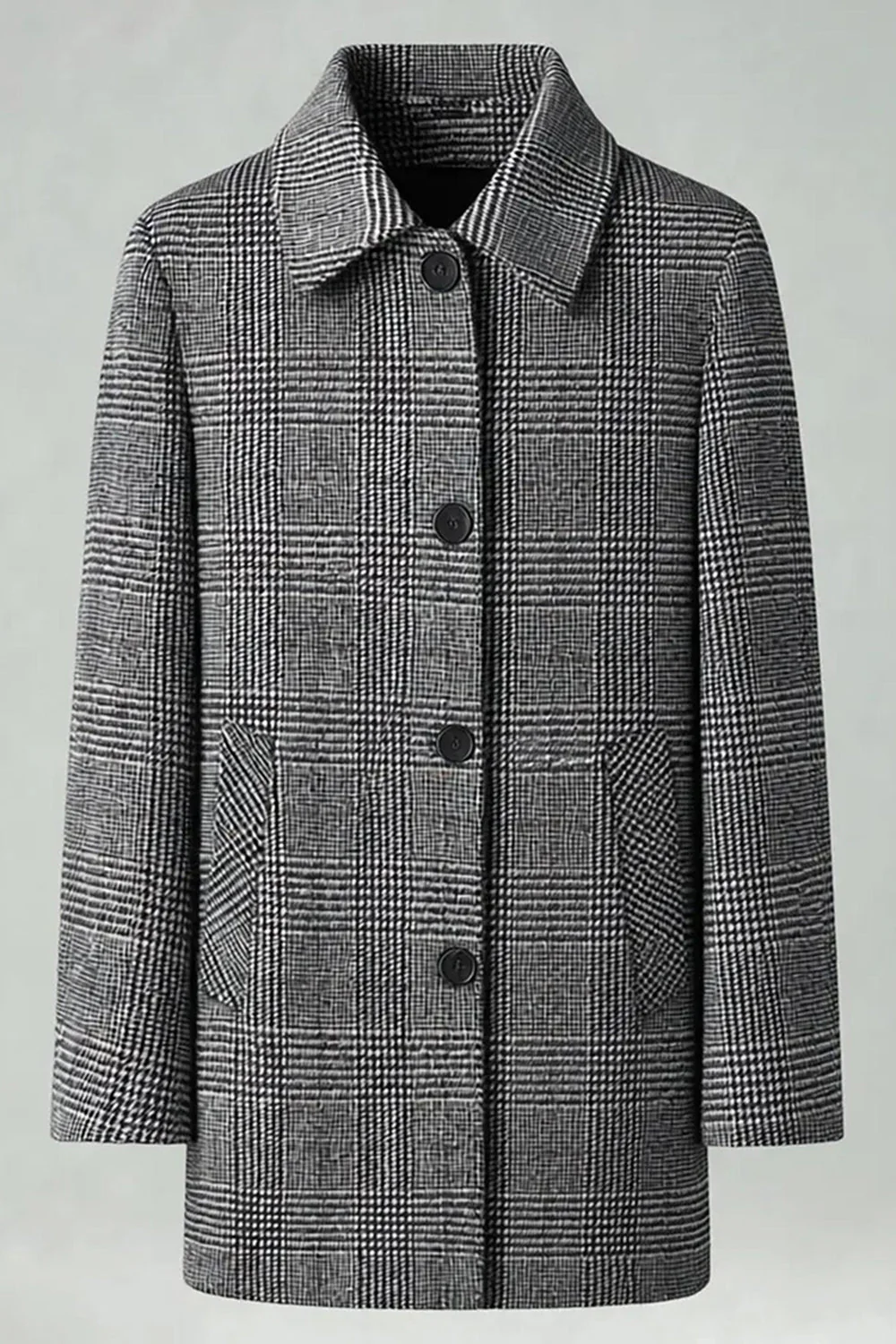 Manteau d’hiver pour hommes long à boutonnage simple à revers gris foncé - Image 11