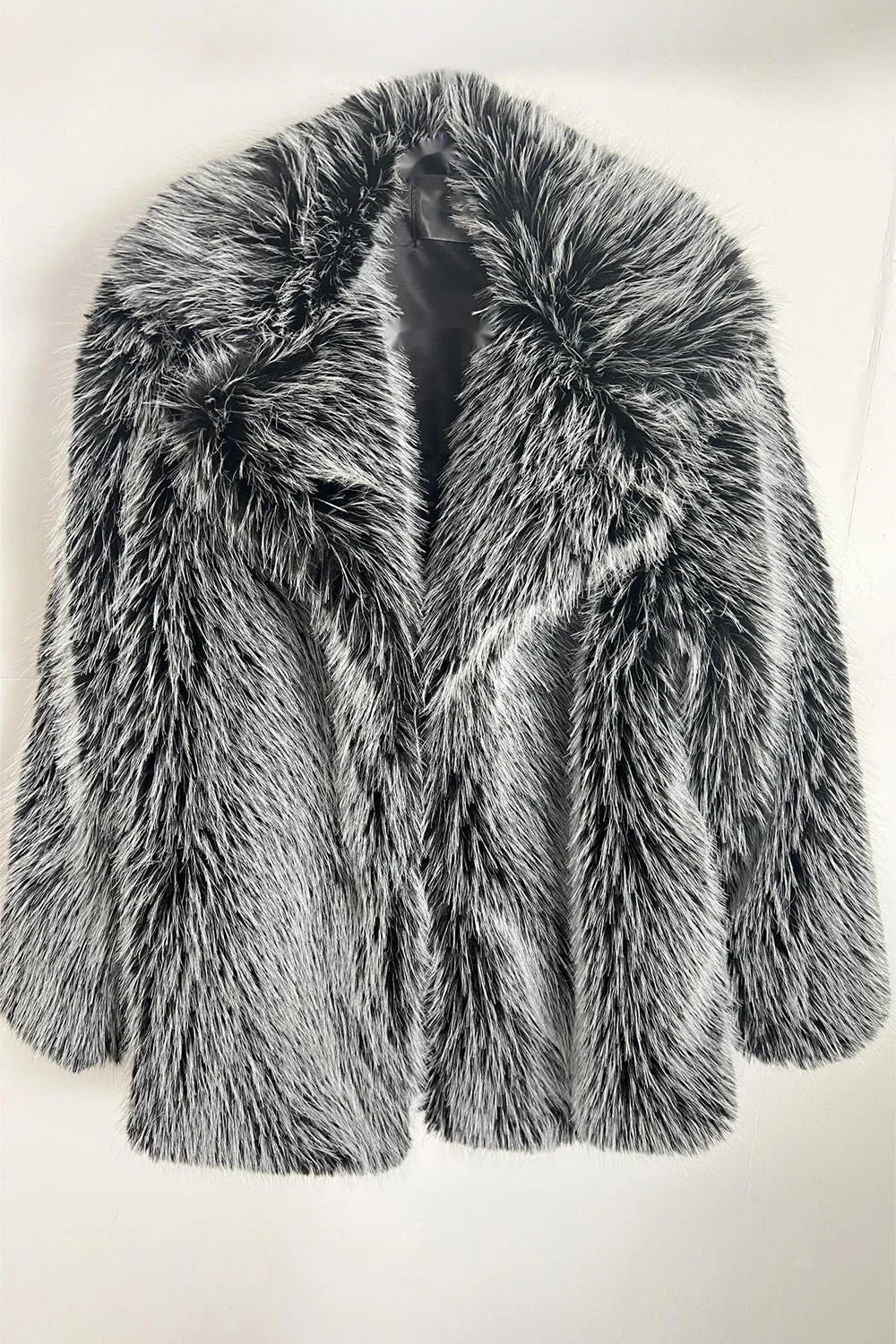 Manteau en fausse fourrure à revers crantés brun moelleux - Image 3