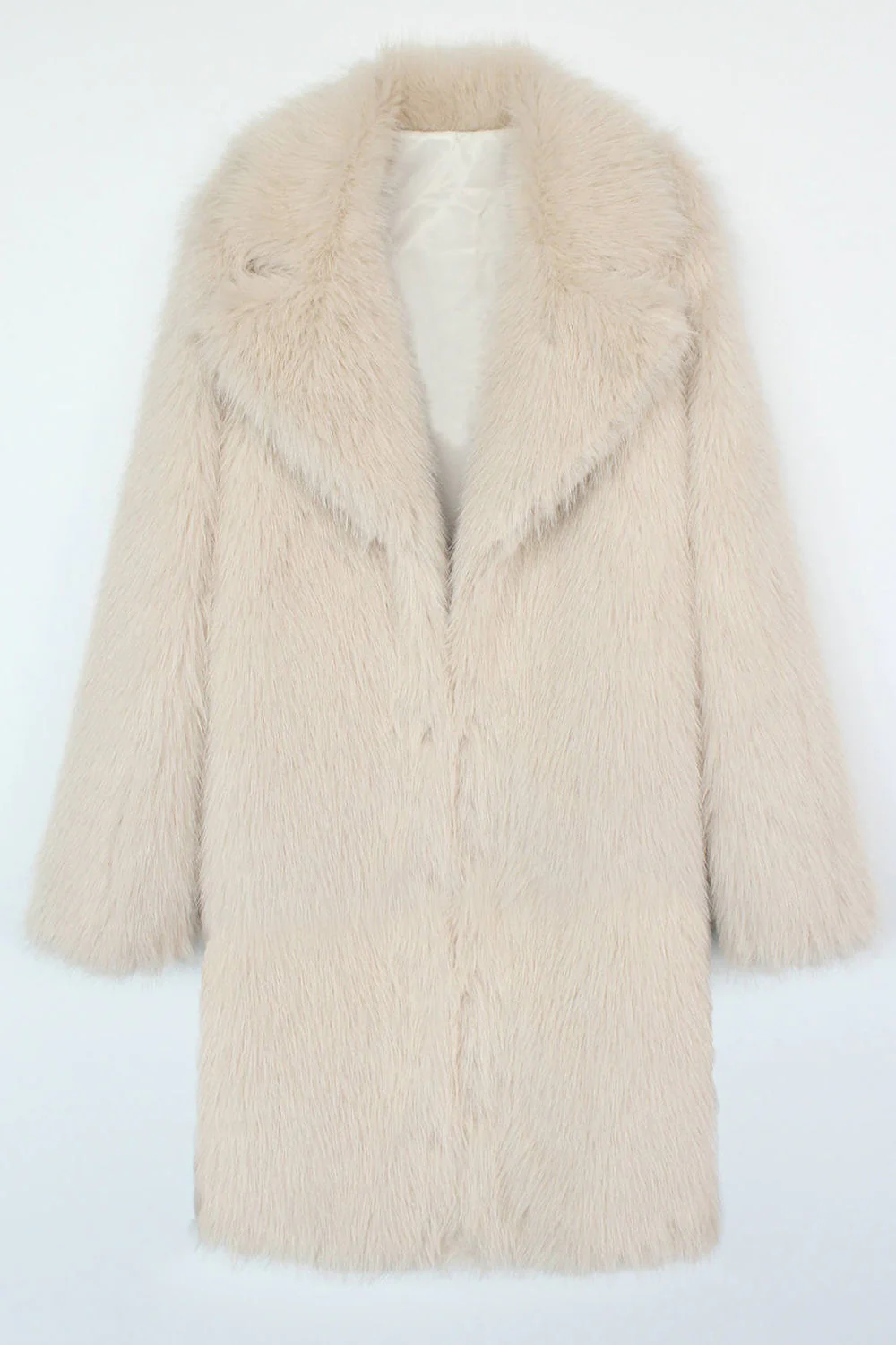 Manteau féminin en fausse fourrure unie bleu royal cranté - Image 13