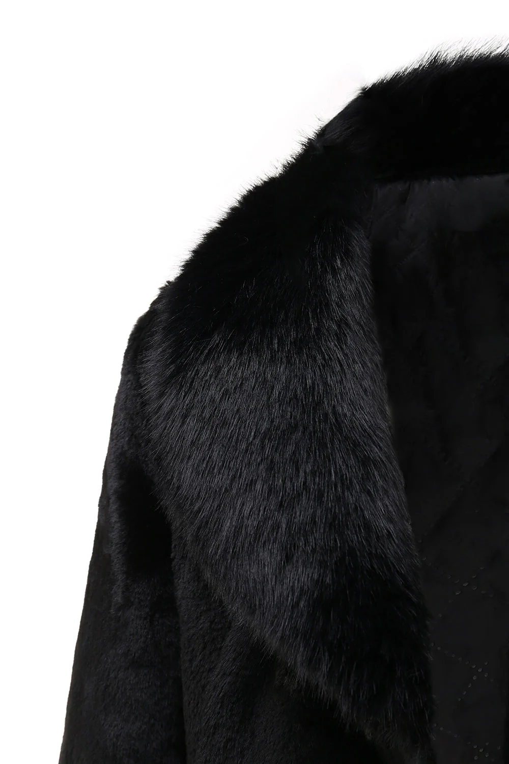 Manteau long d’hiver en fausse fourrure de luxe pour hommes noirs - Image 4