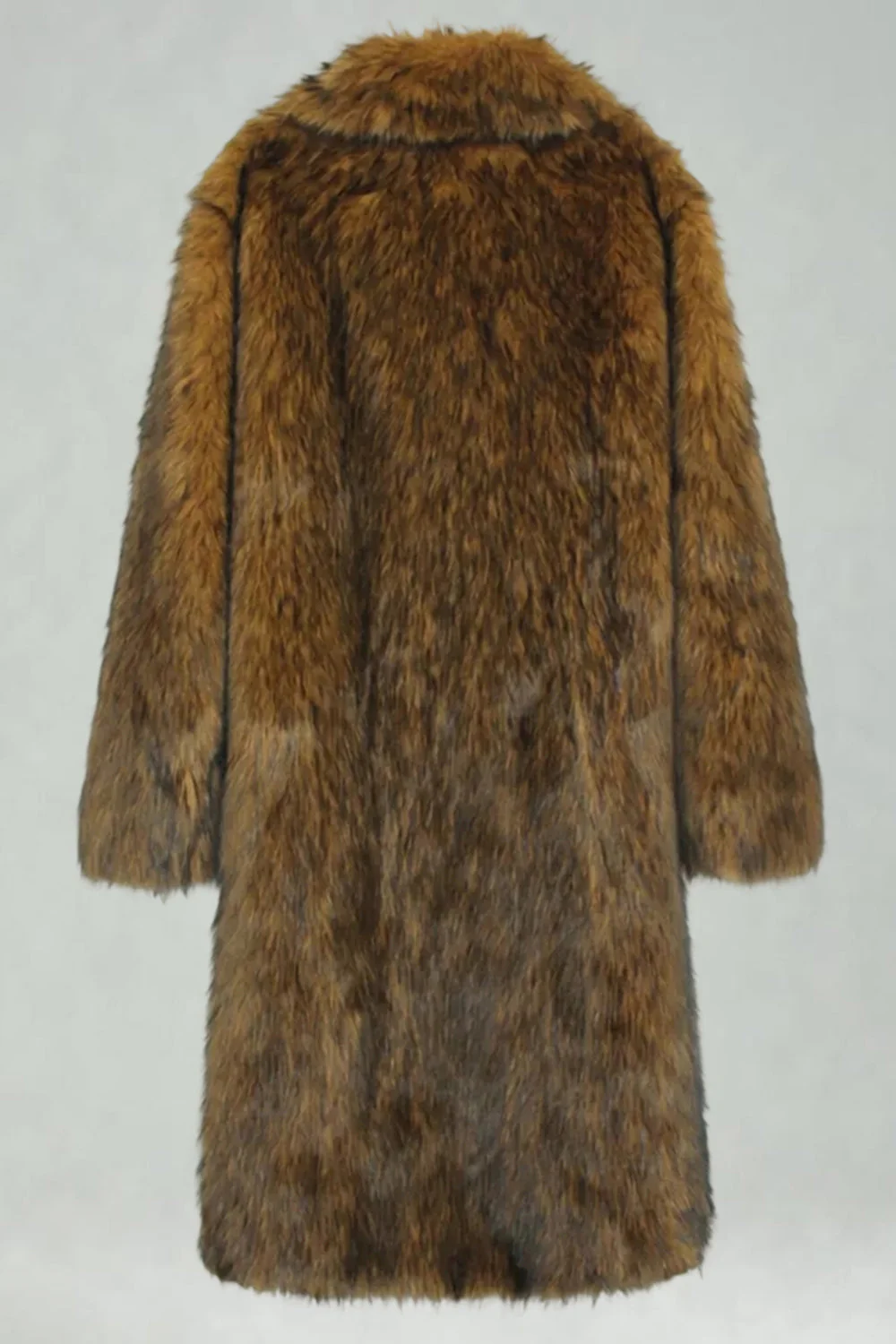Manteau long pour homme en châle blanc à revers fausse fourrure - Image 19