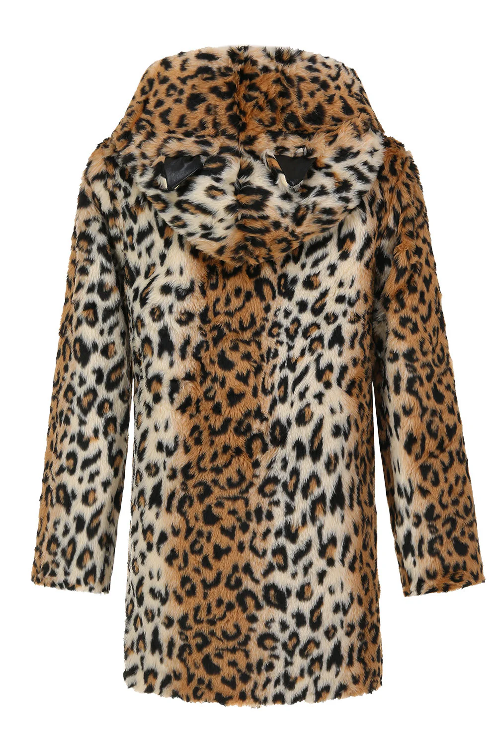 Manteau mi-long en fausse fourrure léopard pour homme - Image 2