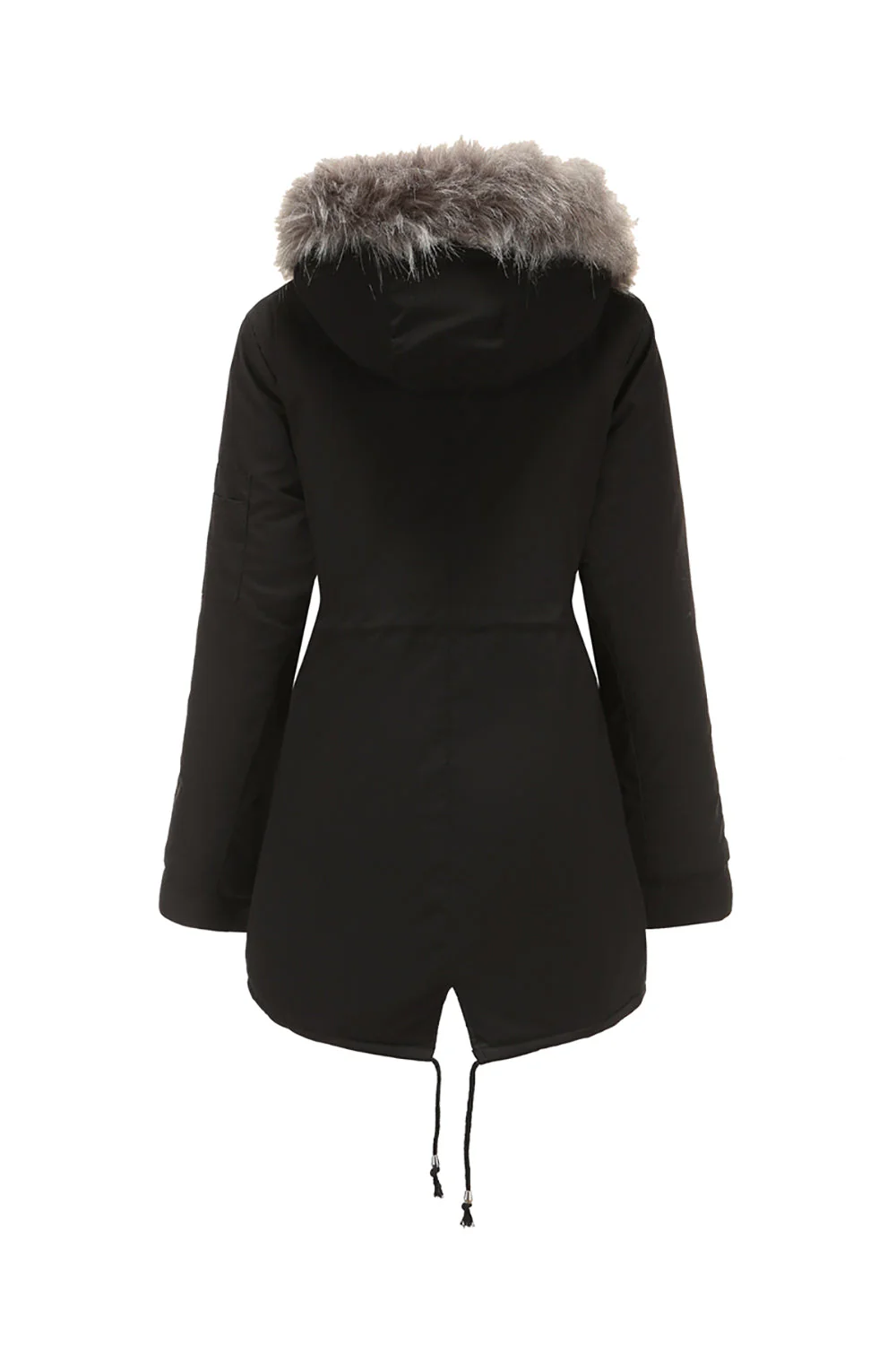 Manteau mi-long en molleton d’hiver chaud plus à capuche vert armée - Image 8