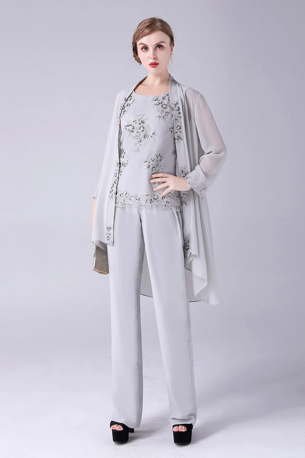 Marine 3 pièces mère de la mariée pantalon costumes avec Appliques - Image 10