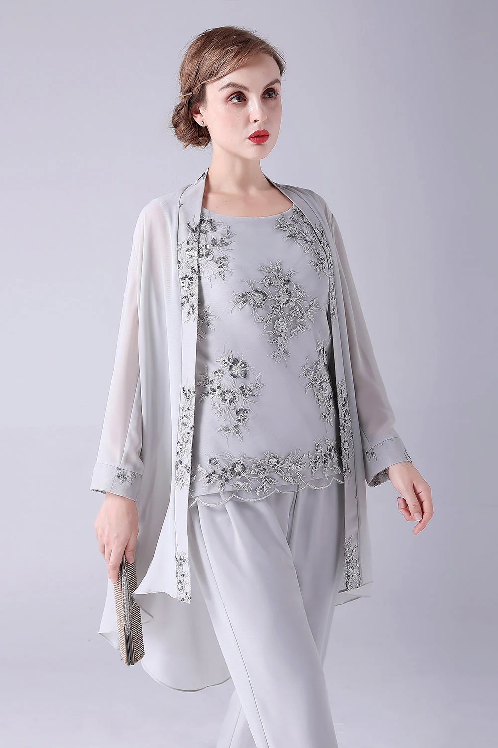 Marine 3 pièces mère de la mariée pantalon costumes avec Appliques - Image 12