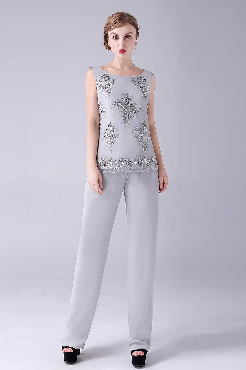 Marine 3 pièces mère de la mariée pantalon costumes avec Appliques - Image 9