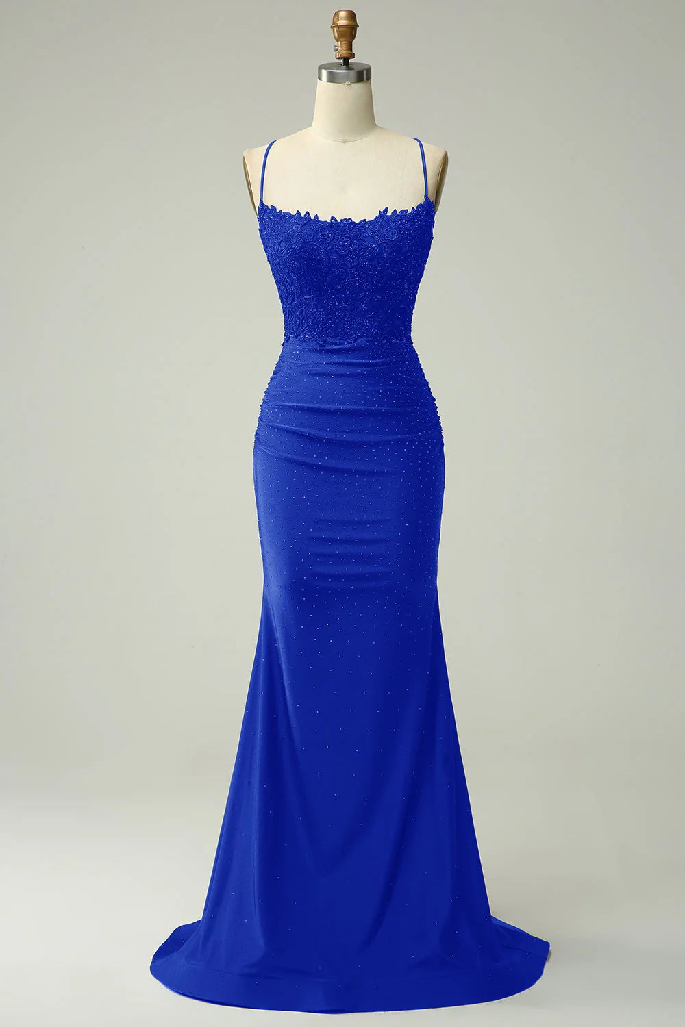 Robe de soirée sirène à col halter vert foncé avec appliques - Image 7