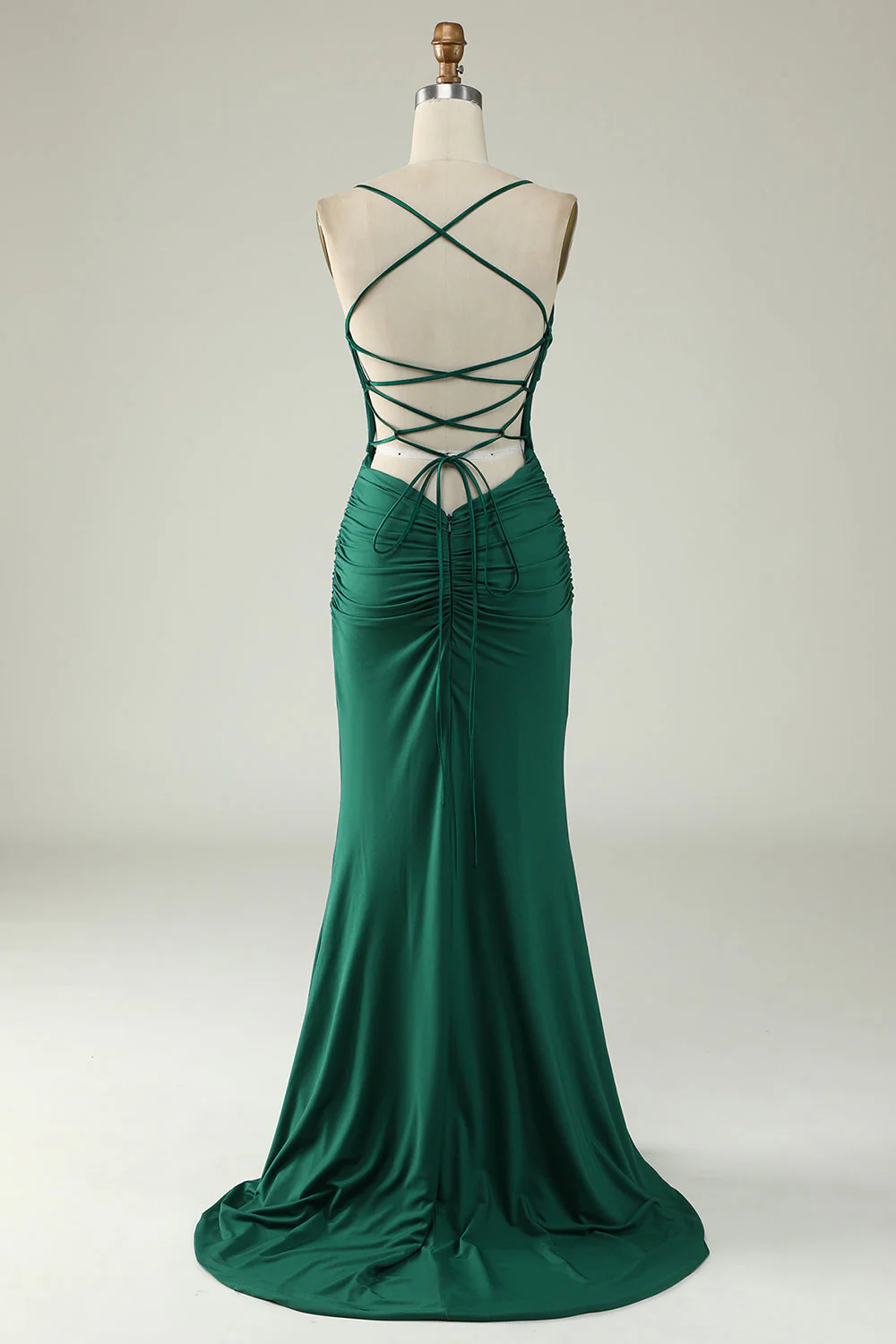 Mermaid Spaghetti Straps Royal Blue Plus Taille Robe de bal avec Criss Cross Back - Image 8