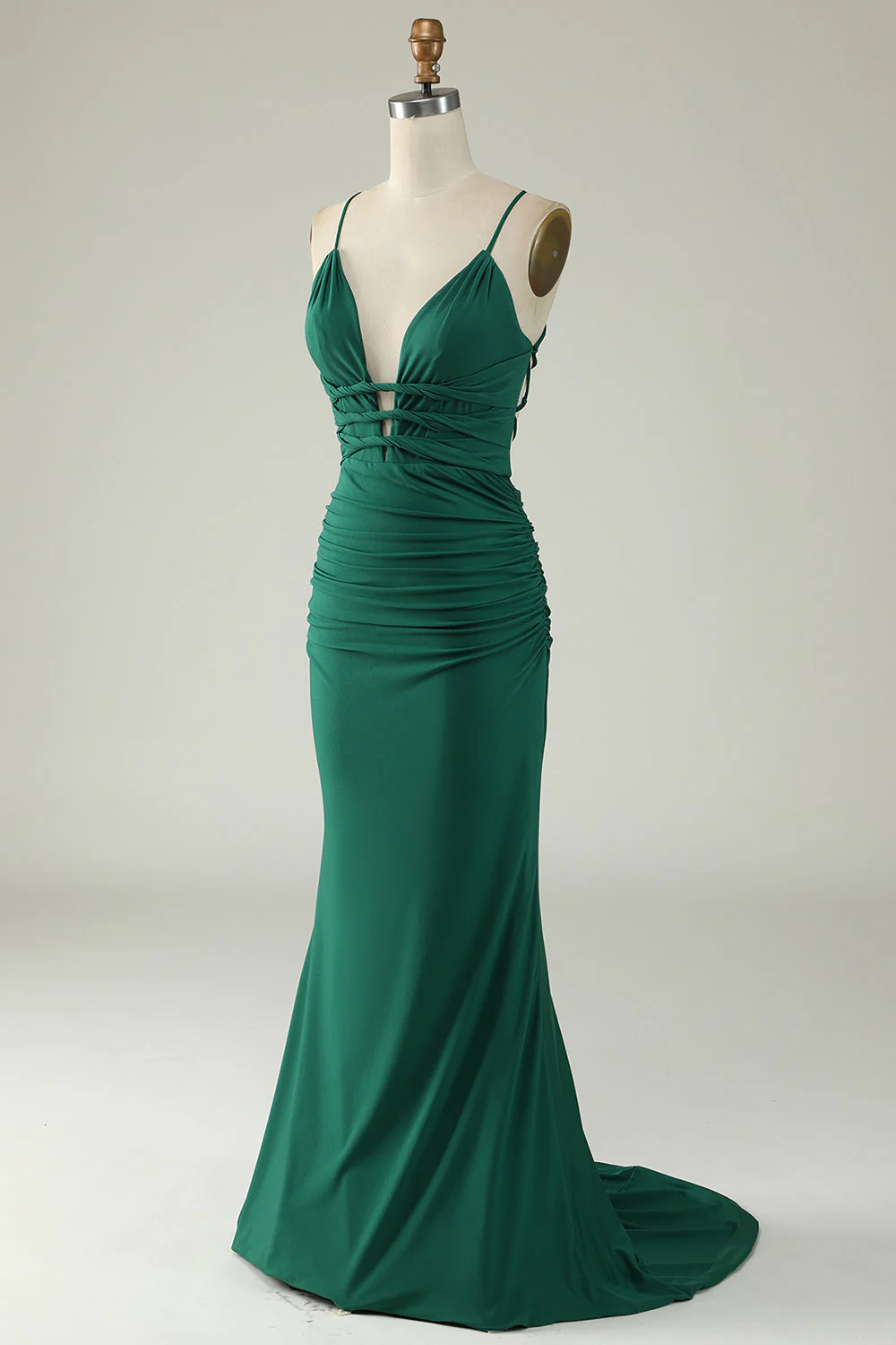 Mermaid Spaghetti Straps Royal Blue Plus Taille Robe de bal avec Criss Cross Back - Image 9