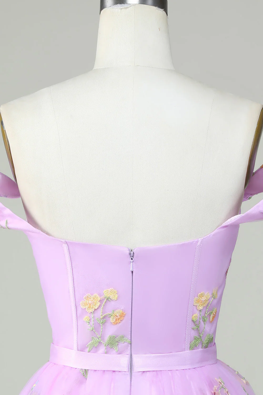 Mignon A Line Sweetheart Purple Robe courte de Cocktail avec broderie - Image 6