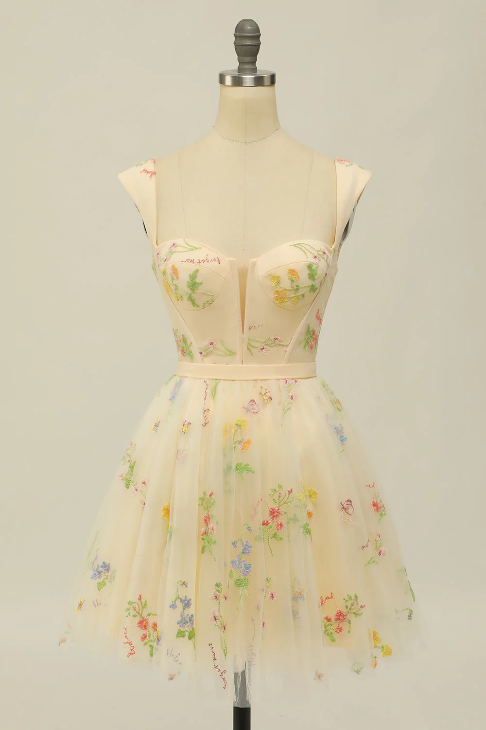 Mignon Une ligne de l’épaule Corset noir Robe de cocktail avec broderie - Image 8