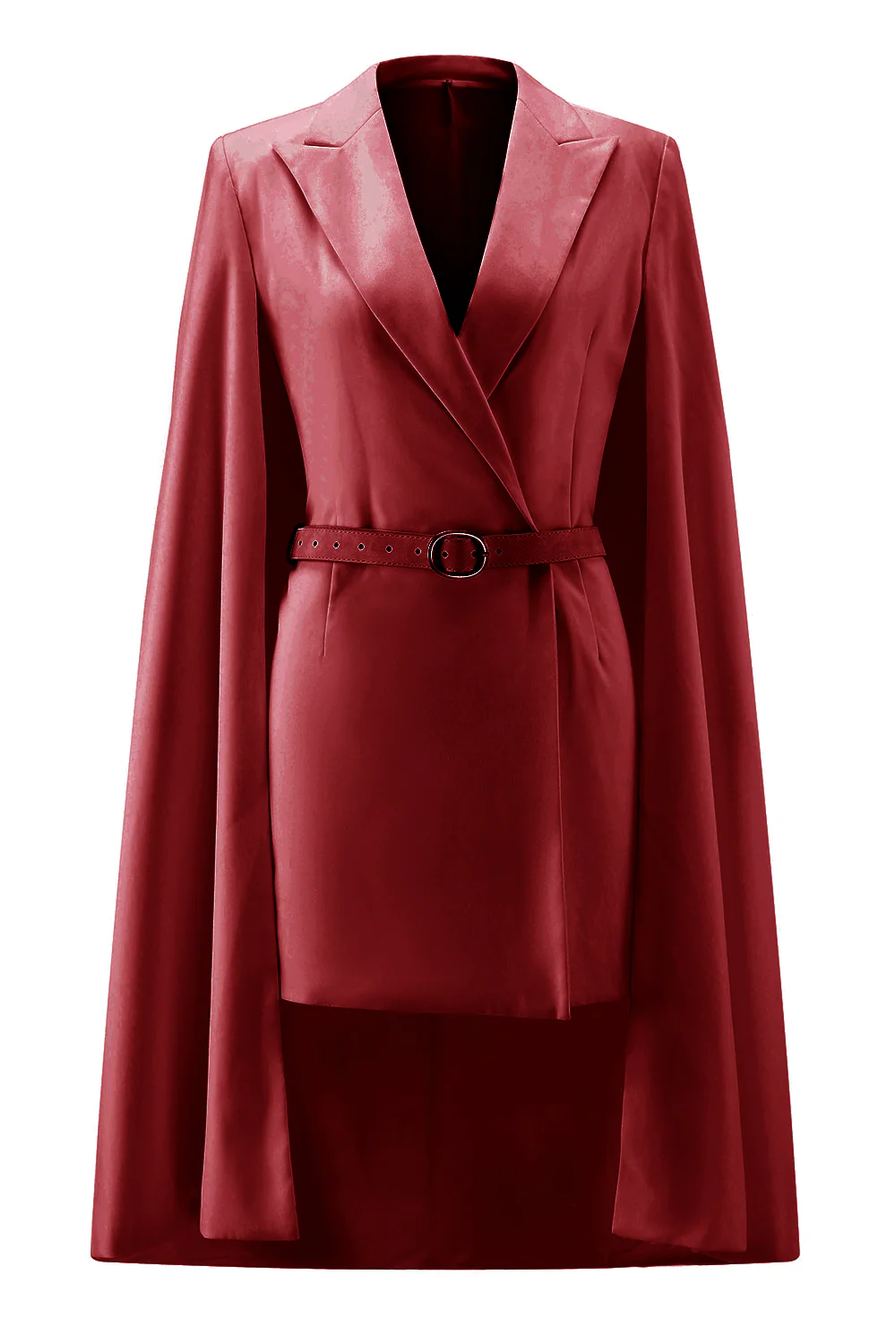 Mini robe de travail moulante blanche à revers en pointe avec cape - Image 18