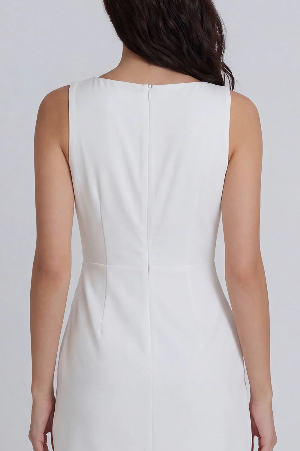 Mini-robe Ivoire Bodycon à col rond froncé - Image 4