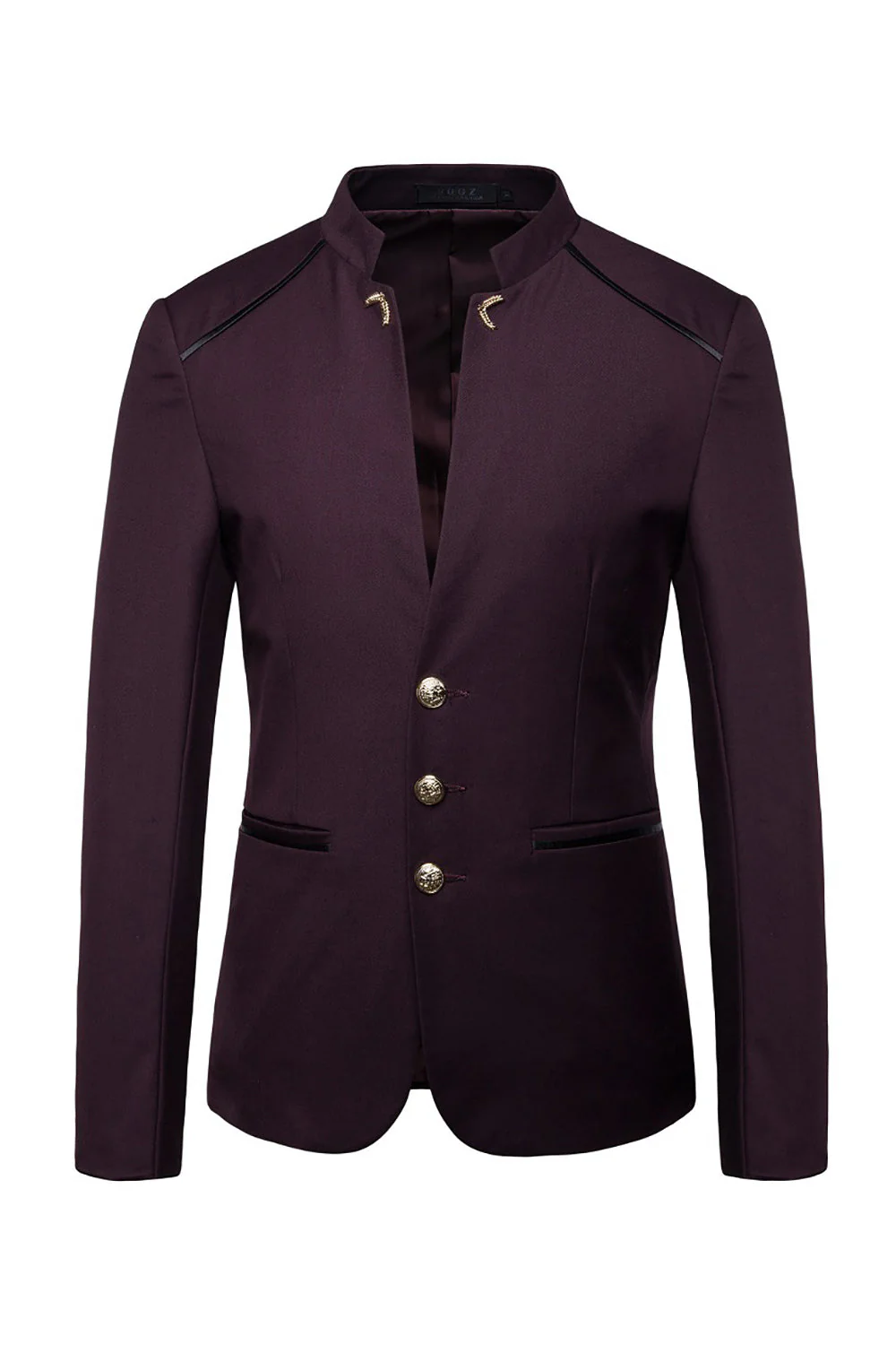 Blazer homme bleu marine à col mao et boutonnage simple - Image 7