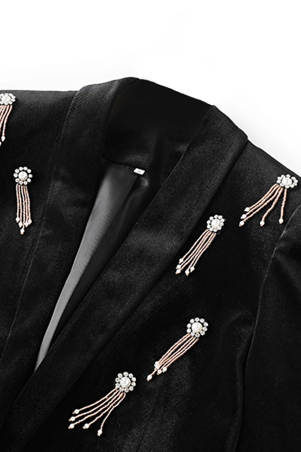 Costume de soirée femme noir 2 pièces à revers châle - Image 3