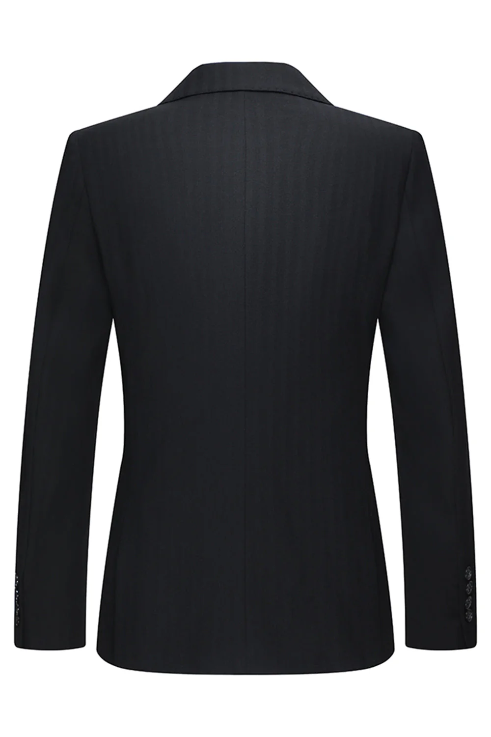 Costume d'affaires homme 3 pièces noir à revers pointe et double boutonnage - Image 3