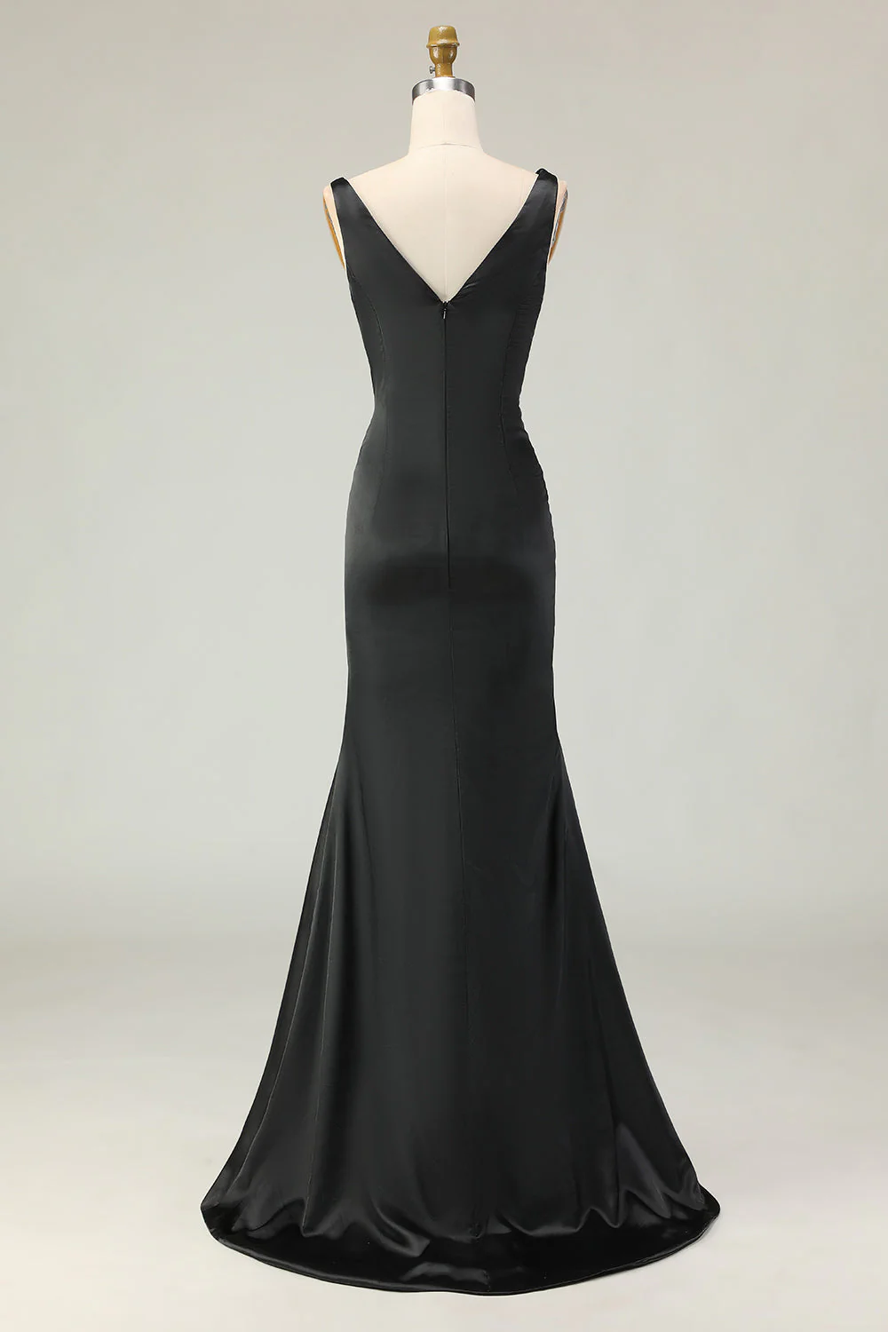 Noir Blanc Fourreau Robe de Gala Longue Col V Profond - Image 2
