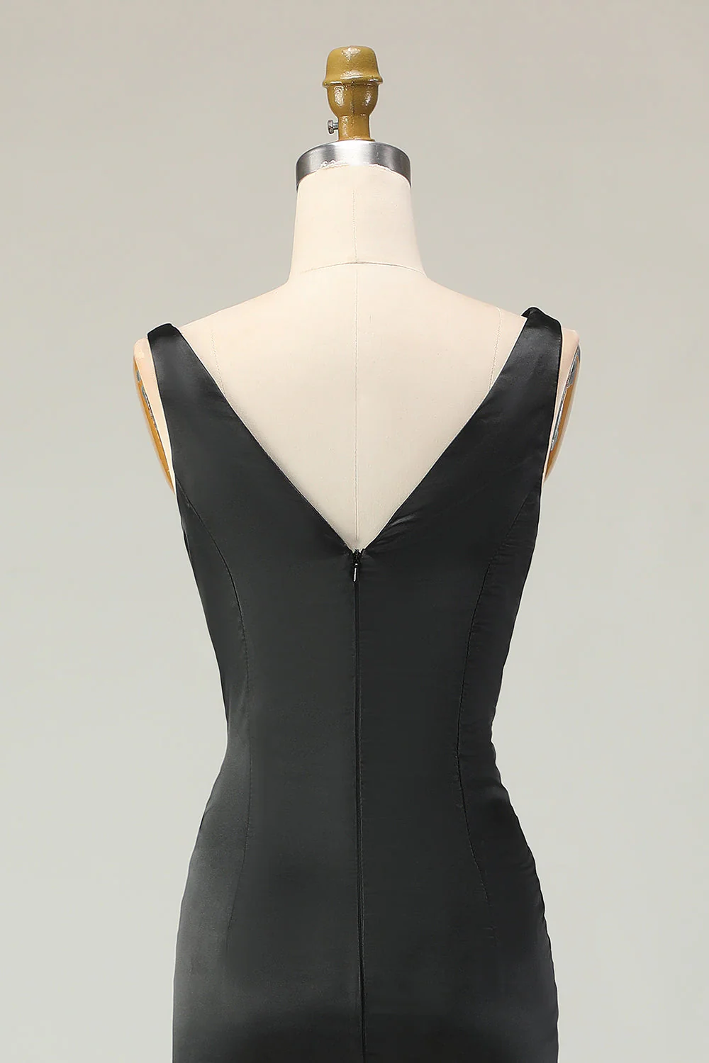 Noir Blanc Fourreau Robe de Gala Longue Col V Profond - Image 7