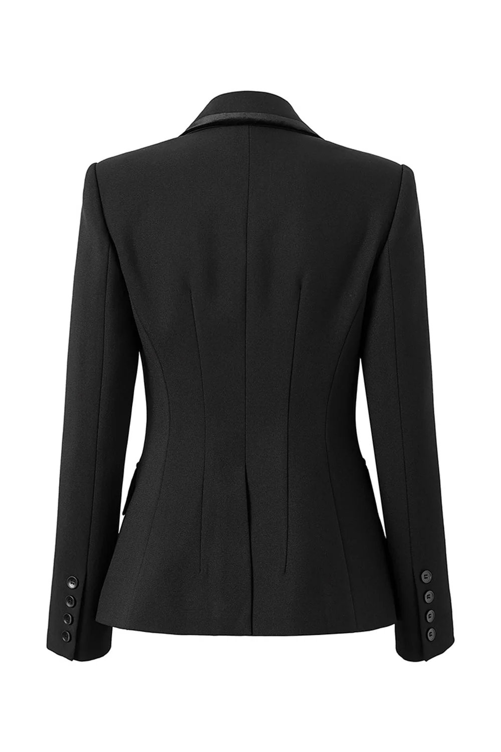Blazer de soirée femme noir brillant à revers cranté strassé - Image 2