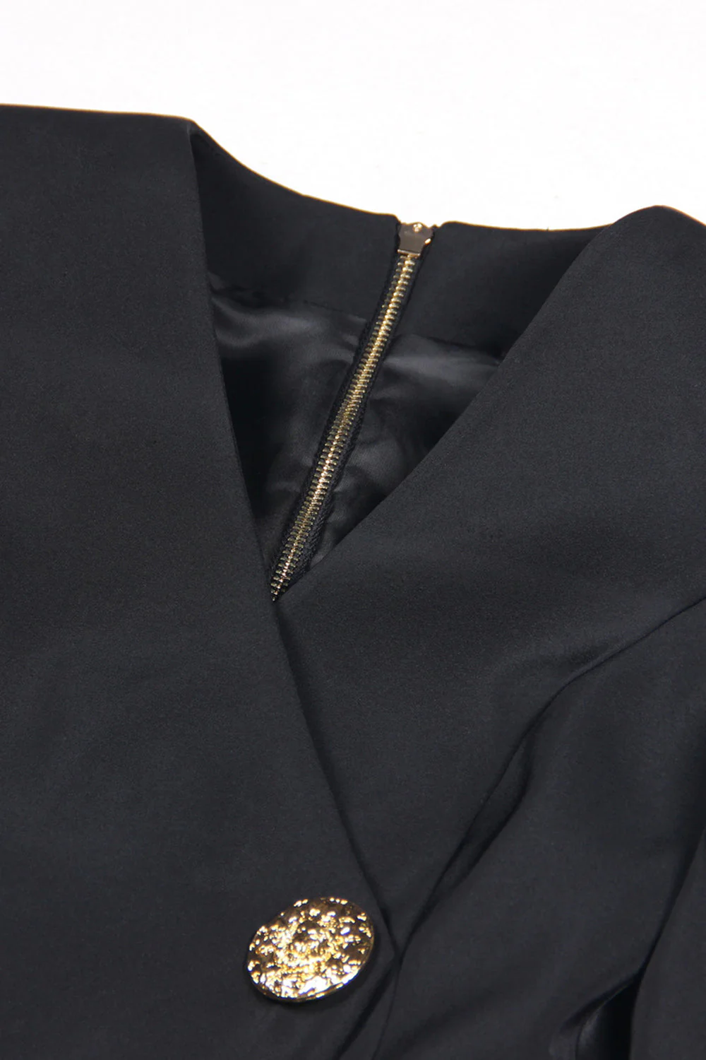 Noir Col en V Slim Fit Long Femmes Blazer - Image 6