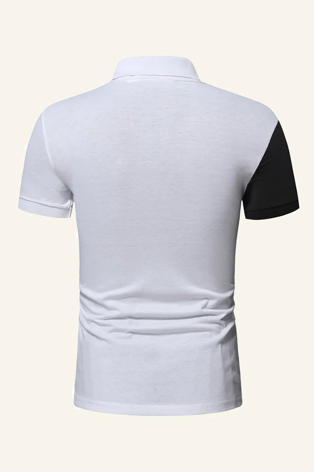 Noir et gris Regular Fit Patchwork Patchwork Polo pour hommes - Image 5