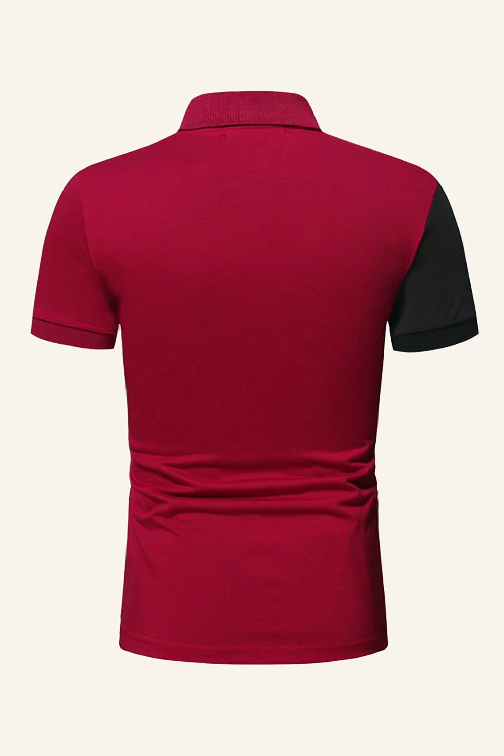 Noir et gris Regular Fit Patchwork Patchwork Polo pour hommes - Image 8