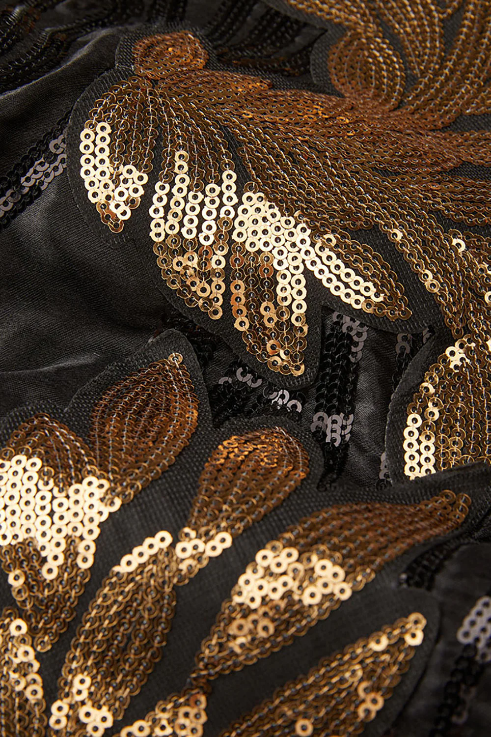 Noir et Or Jacquard Sequins Costumes de bal 2 pièces pour hommes - Image 4