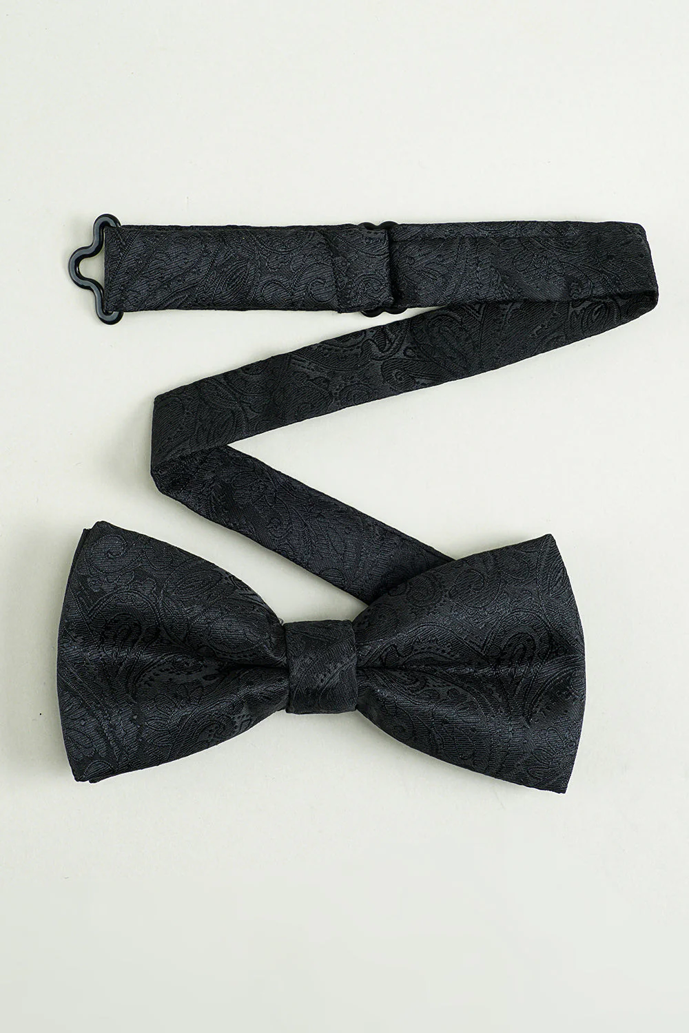 Noir Jacquard Satin Nœud Papillon Pocket Set - Image 6