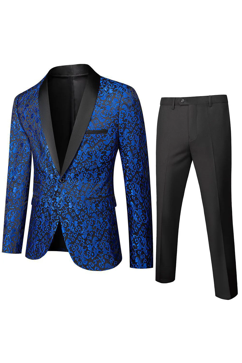 Costume homme 2 pièces noir jacquard à col châle - Image 10