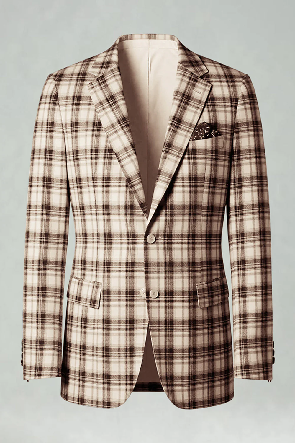 Noir Jaune Grille Cranté Revers 2 Pièces Costumes de Bal Hommes - Image 34