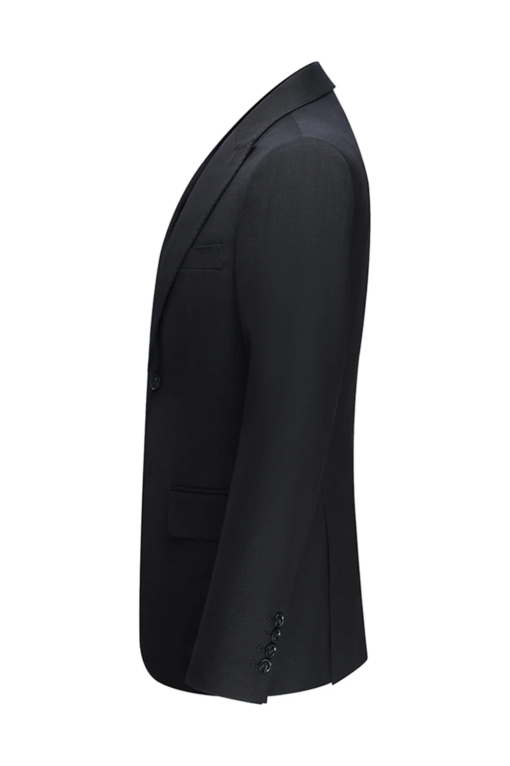 Noir Peak Lavers Single Breasted Costumes 3 pièces pour hommes - Image 4