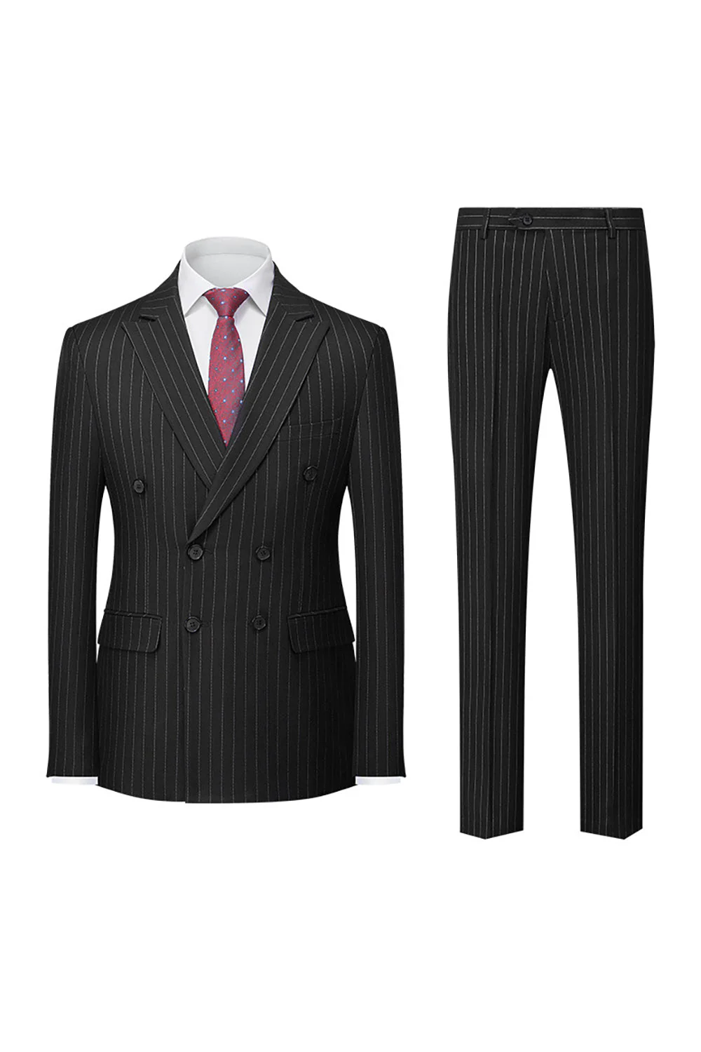 Noir Peak Revers 2 Pièces Hommes Costumes
