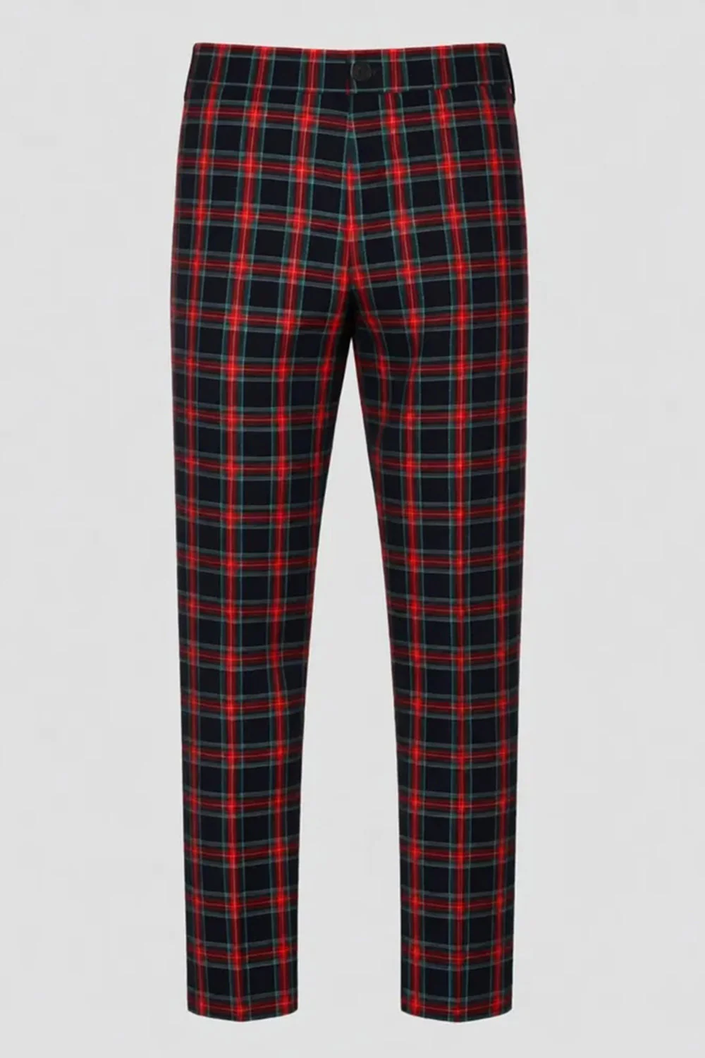 Noir Rouge Grille Pointe Revers Double Boutonnage 2 Pièces Costumes de Bal Hommes - Image 14